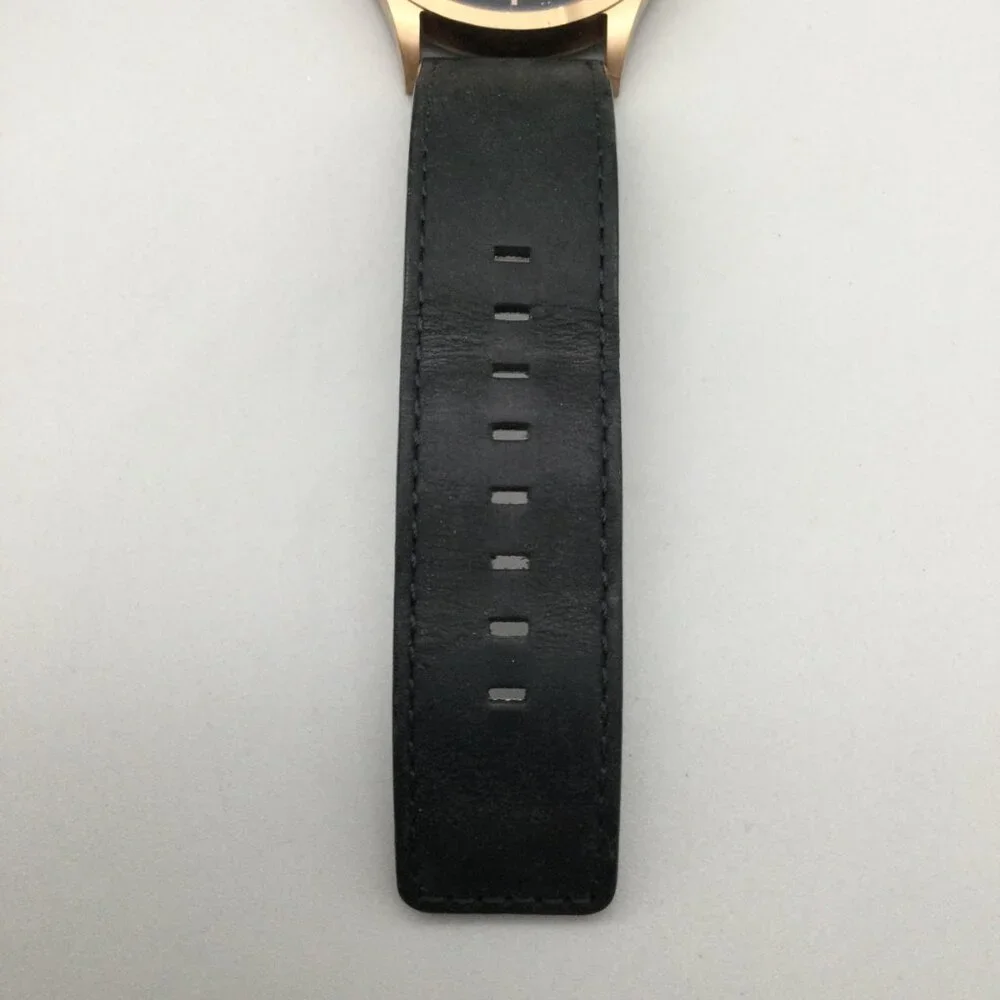 MVMT Watch Men 45mm Rose Gold Black Dial Date Leather Band New Battery